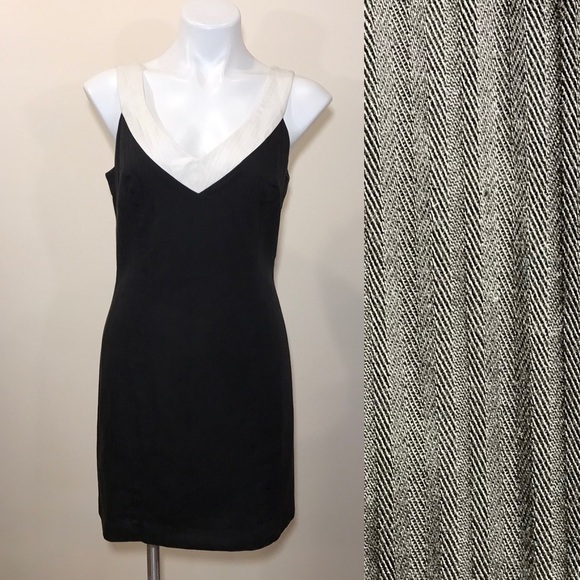 Milly Black Cocktail Dress Herringbone Size 8 - Picture 1 of 9